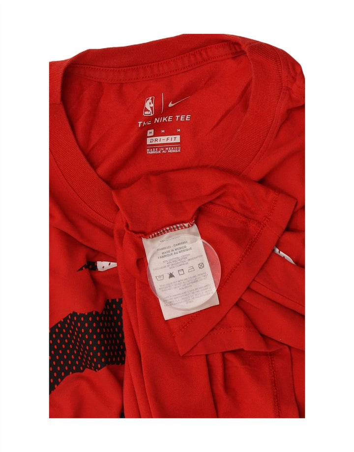 T-shirt grafica Nike Dri Fit da uomo in cotone rosso medio
