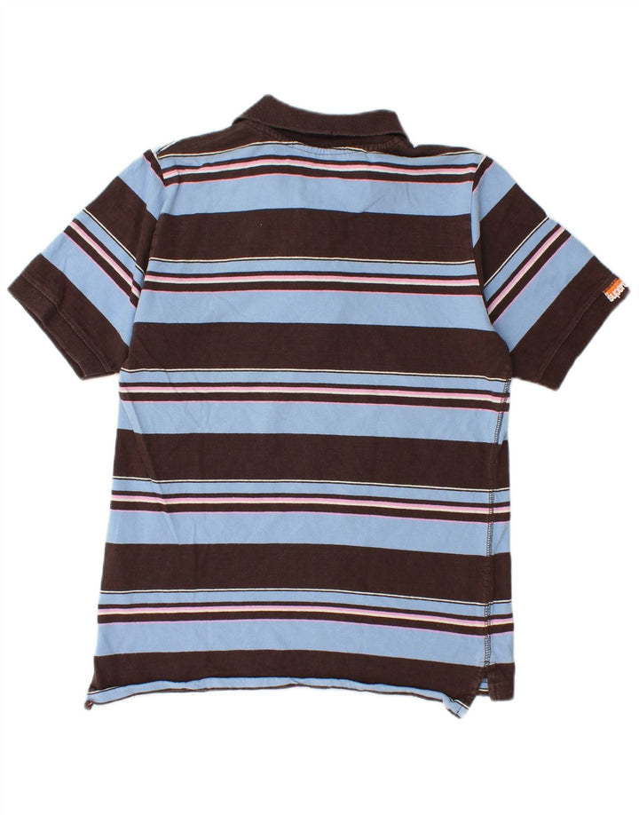Polo da uomo Superdry piccola in cotone a righe marroni