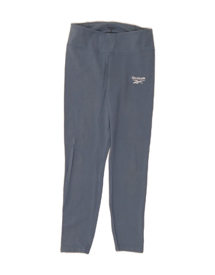 REEBOK Womens Leggings UK 8/10 Small  Blue Cotton Vintage Reebok and Second-Hand Reebok from Messina Hembry 