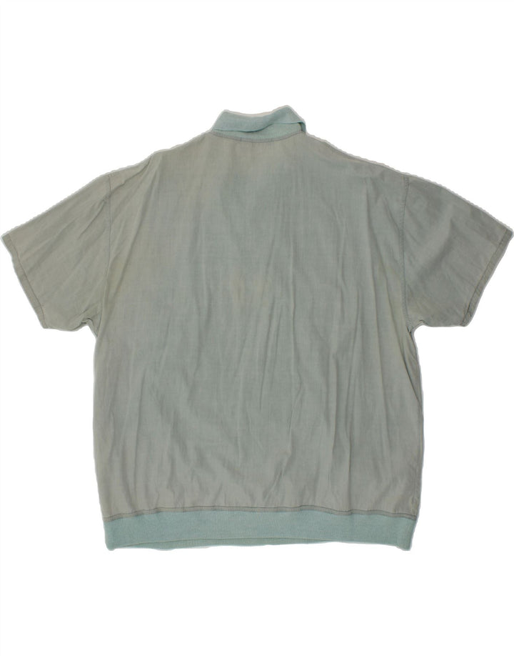 RAINBOW Mens Short Sleeve Pullover Shirt XL Blue Colourblock Vintage Rainbow and Second-Hand Rainbow from Messina Hembry 