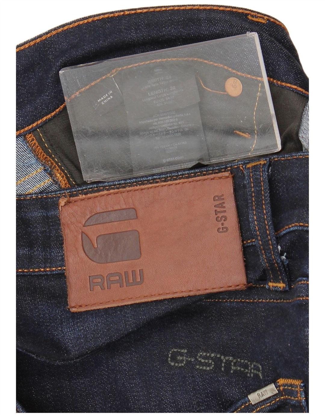 Jeans dritti da uomo G-STAR W34 L32 cotone blu navy