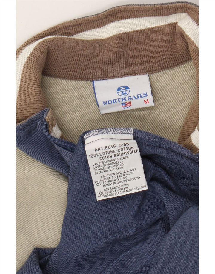 Felpa North Sails da uomo con zip e collo, in cotone color block blu medio