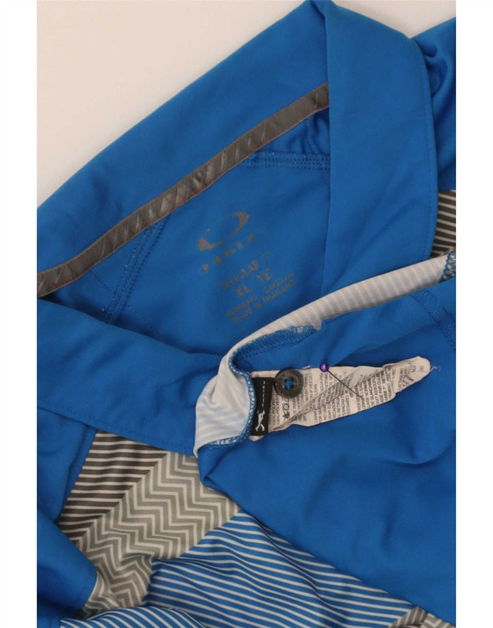 Polo da uomo Oakley XL in poliestere a righe blu