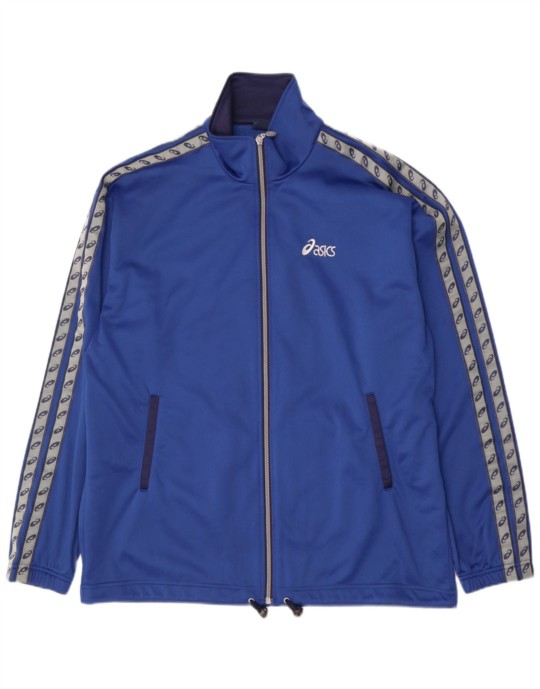 Giacca da uomo con grafica Asics, giacca XL, in poliestere color block blu