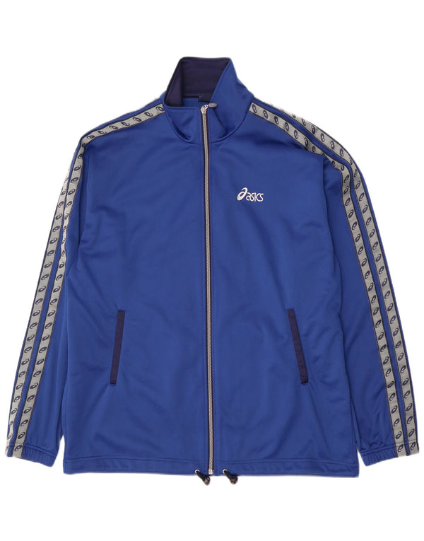 Giacca da uomo con grafica Asics, giacca XL, in poliestere color block blu