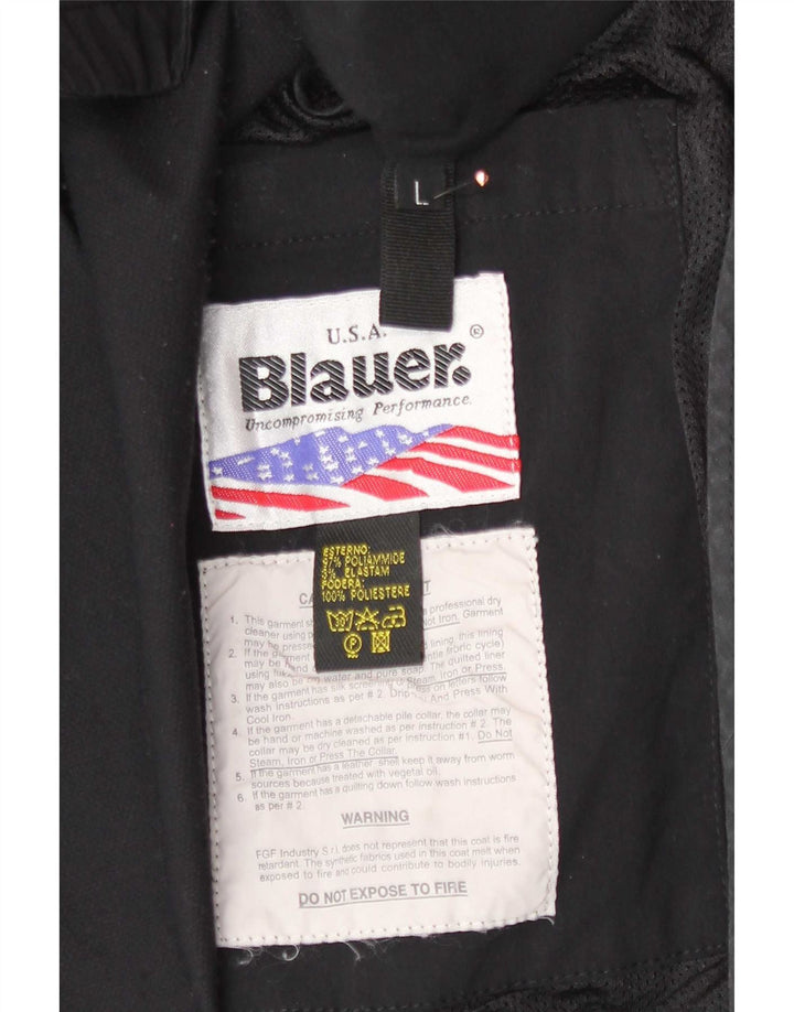 Blauer Giacca antipioggia da donna UK 14 Large Nero Poliammide