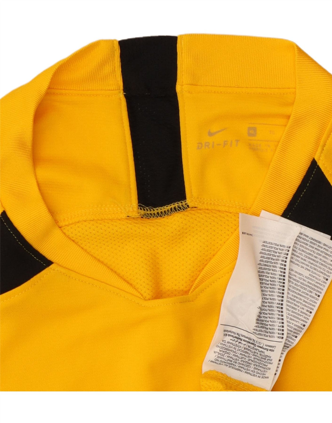 T-shirt Nike da uomo Dri Fit Top XL giallo in poliestere color block