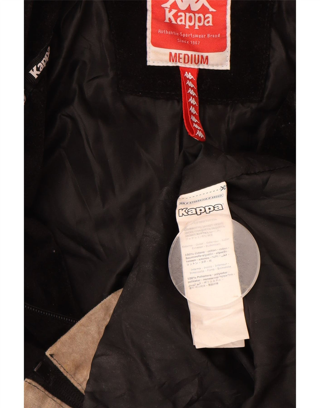 Giubbotto bomber grafico da uomo Kappa UK 38 cotone color block nero medio