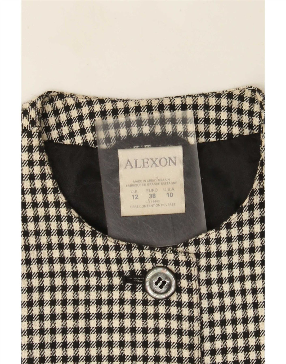 Soprabito da donna vestibilità ampia ALEXON UK 12 poliestere pied de poule nero medio