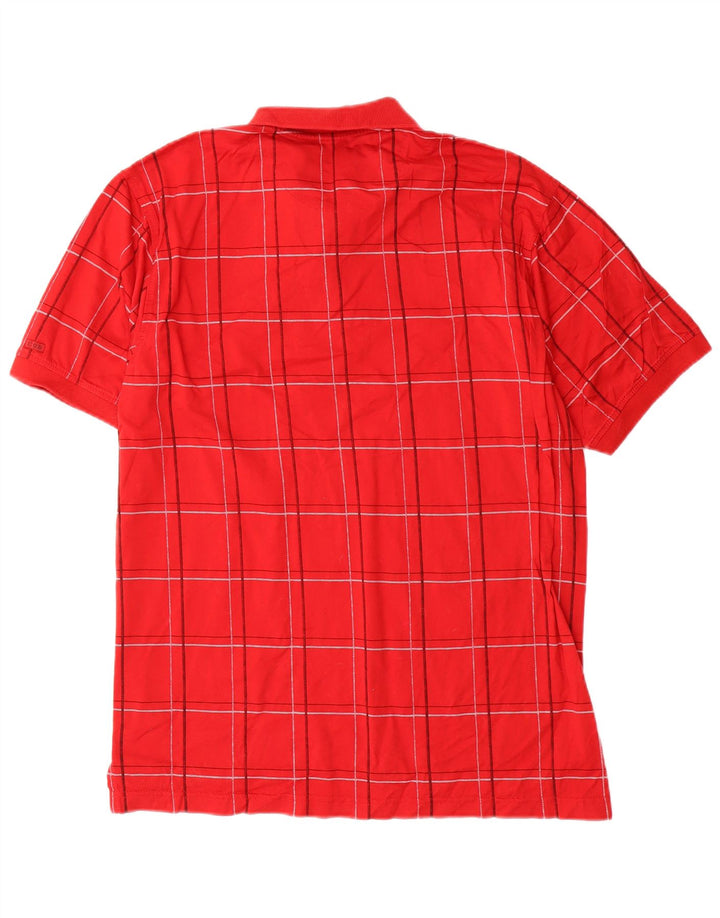Polo da golf da uomo IZOD in cotone a quadri rossi medi