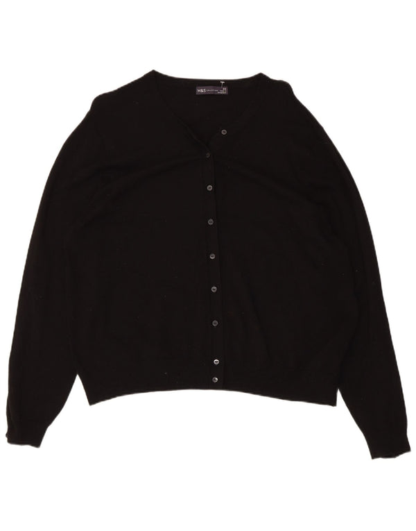 Maglione cardigan da donna Marks & Spencer UK 22 3XL viscosa nera