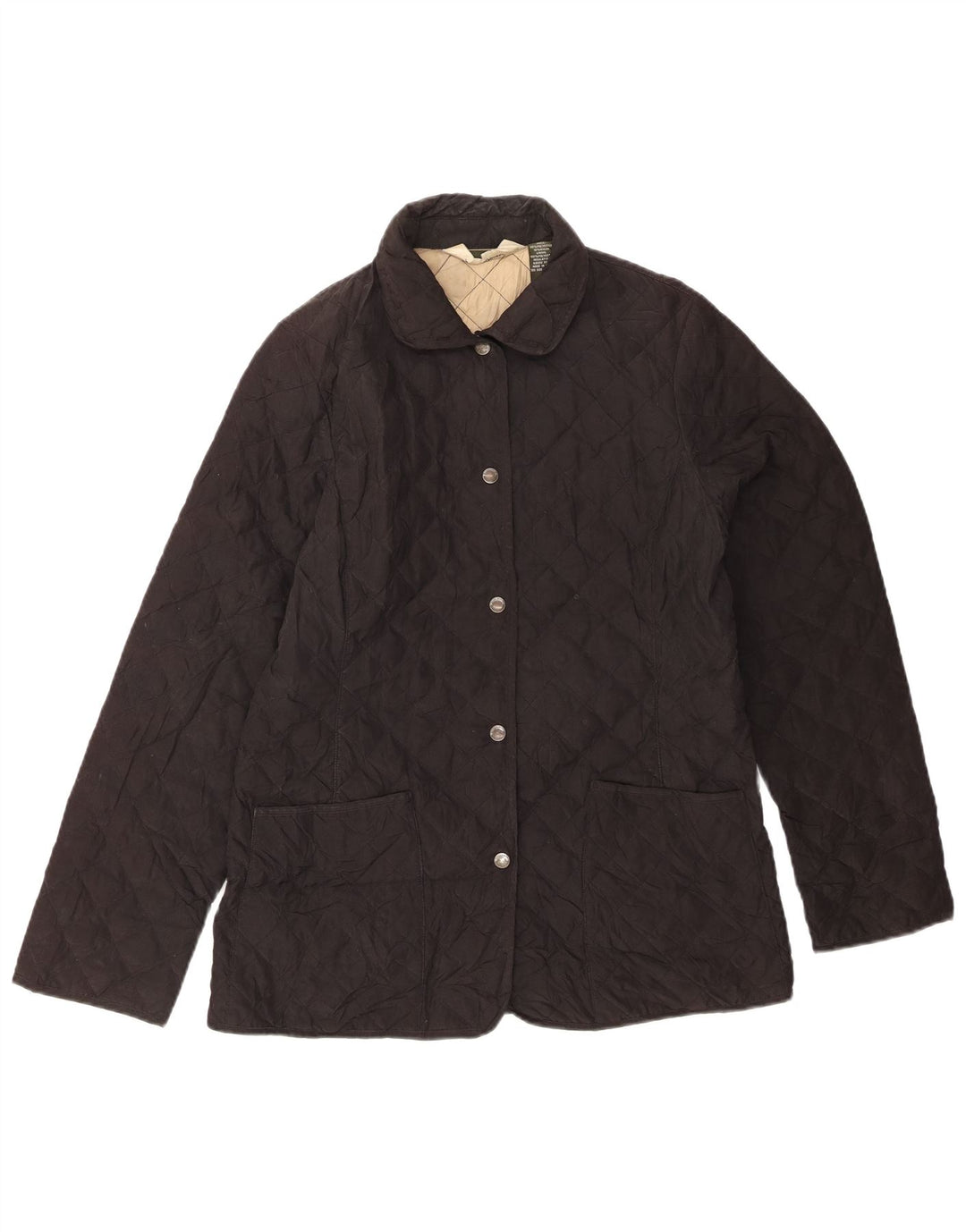 Giacca trapuntata da donna EDDIE BAUER UK 12 poliestere nero medio