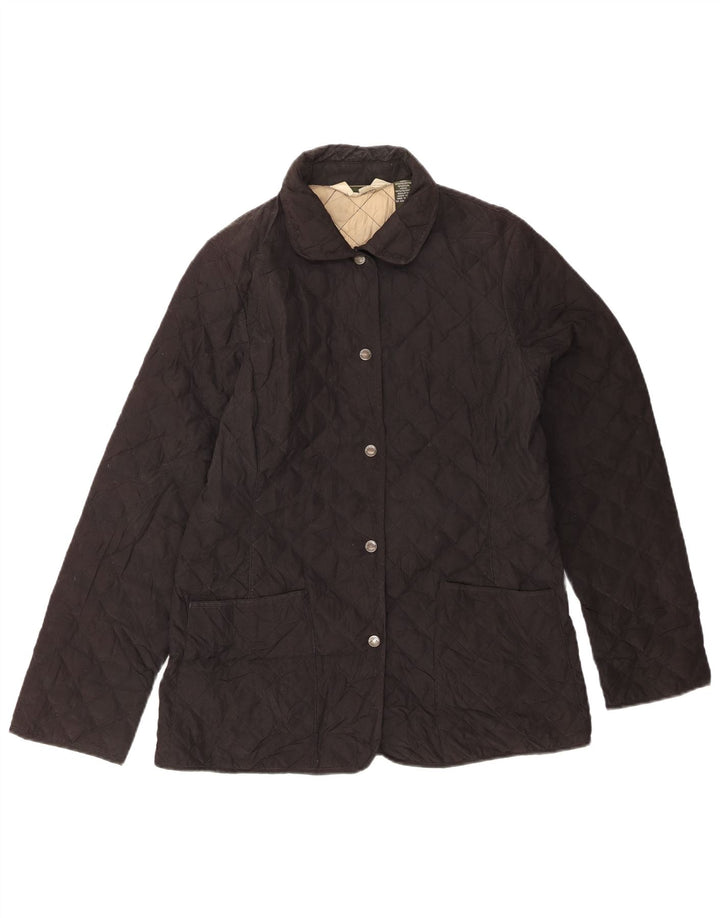 Giacca trapuntata da donna EDDIE BAUER UK 12 poliestere nero medio
