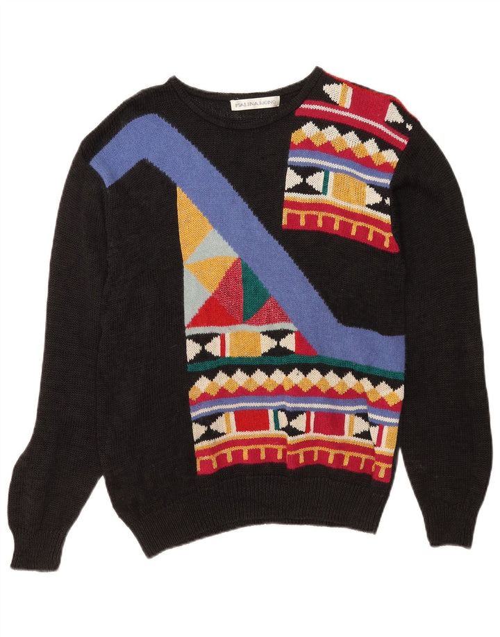Maglione maglione girocollo da donna Malina Wong EU 38 medio nero retrò