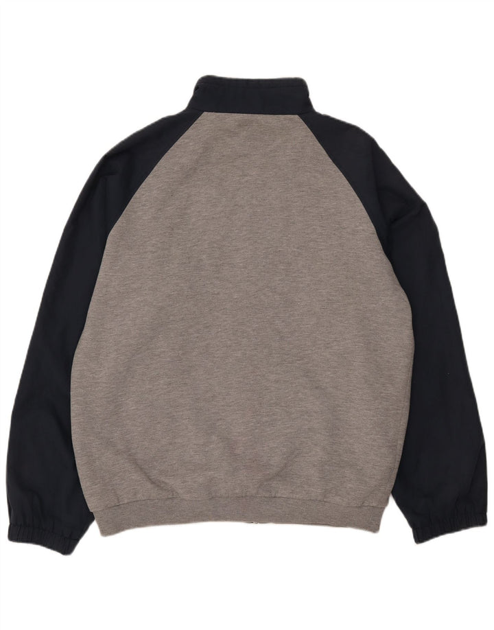 ELLESSE Mens Graphic Tracksuit Top Jacket Large Grey Colourblock Polyester