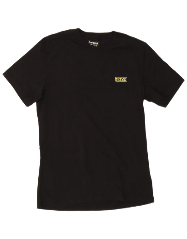 Barbour Mens Slim Fit T-shirt Top Large in cotone nero