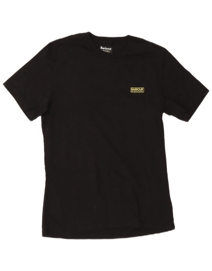 Barbour Mens Slim Fit T-shirt Top Large in cotone nero
