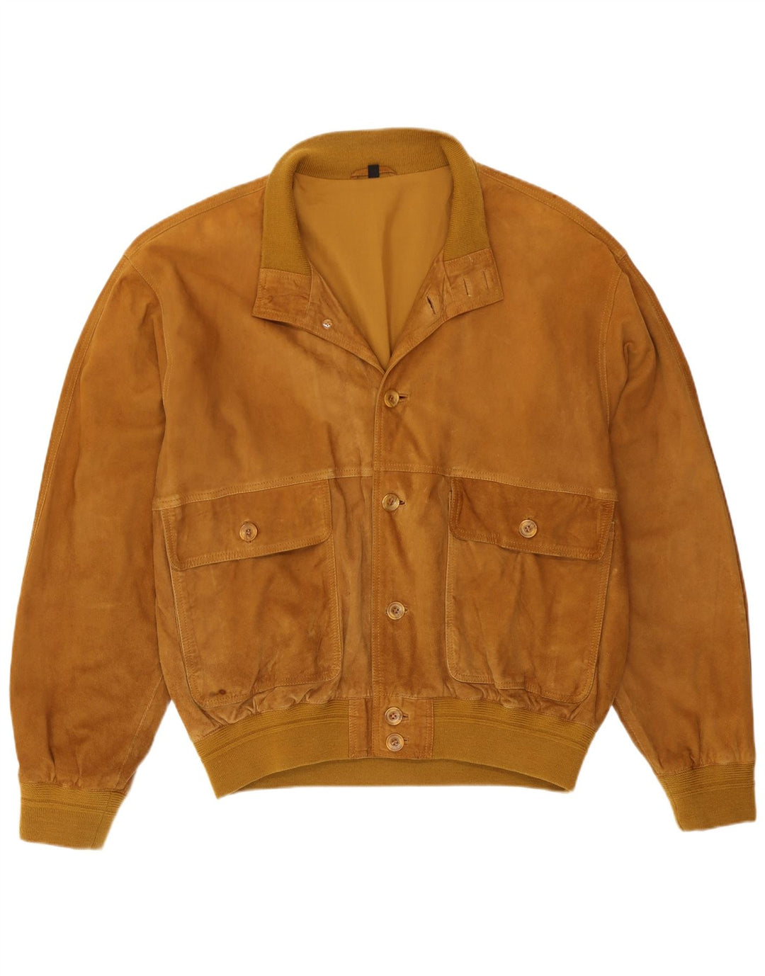 Giubbotto bomber vintage in pelle scamosciata da uomo IT 52 XL in pelle beige