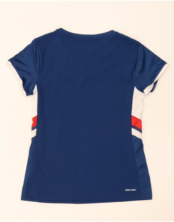 T-shirt grafica da donna Lotto Top UK 10 Small Blu navy a blocchi di colore