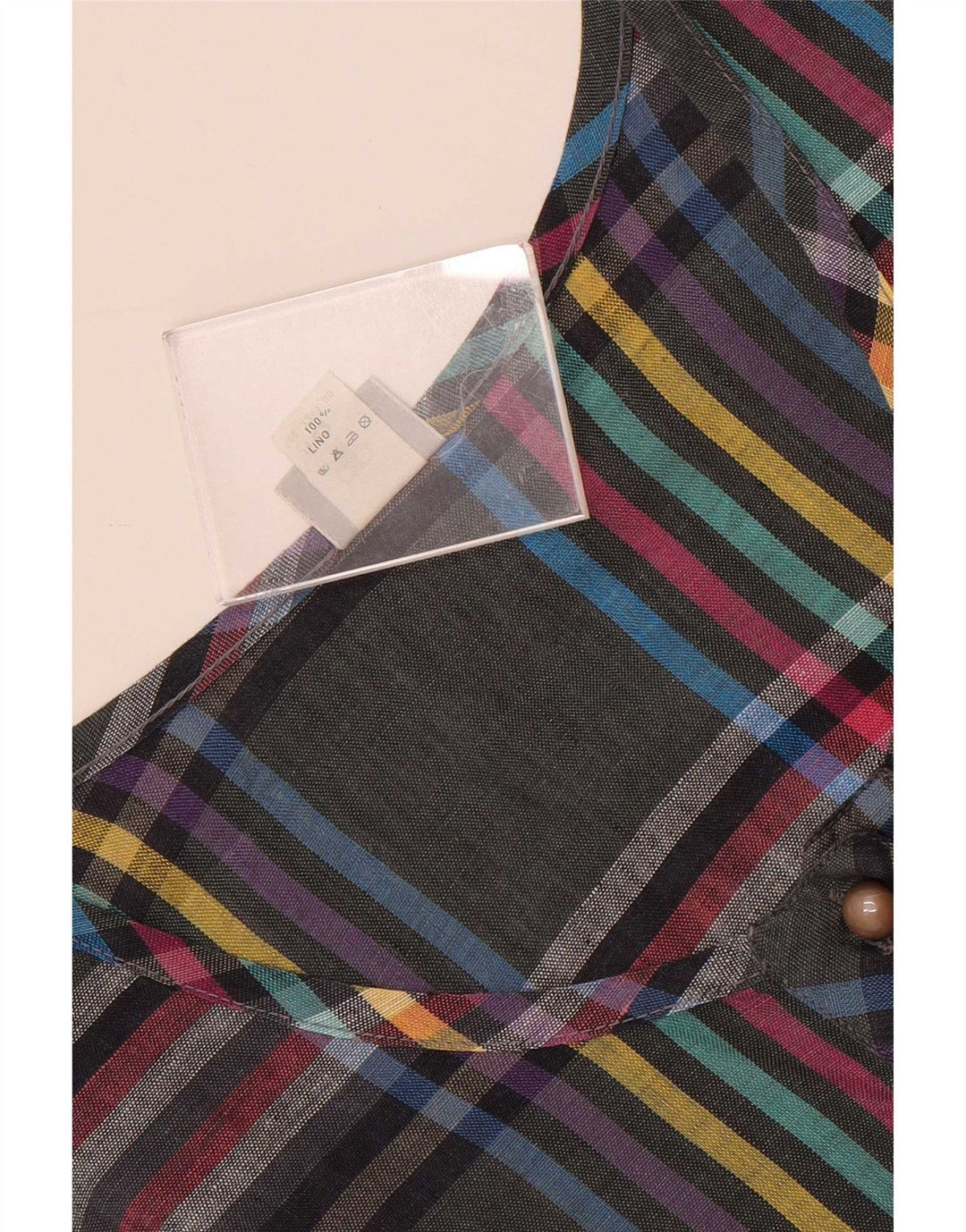 Camicetta senza maniche da donna Andrea Mare Top IT 42 Lino scozzese grigio medio