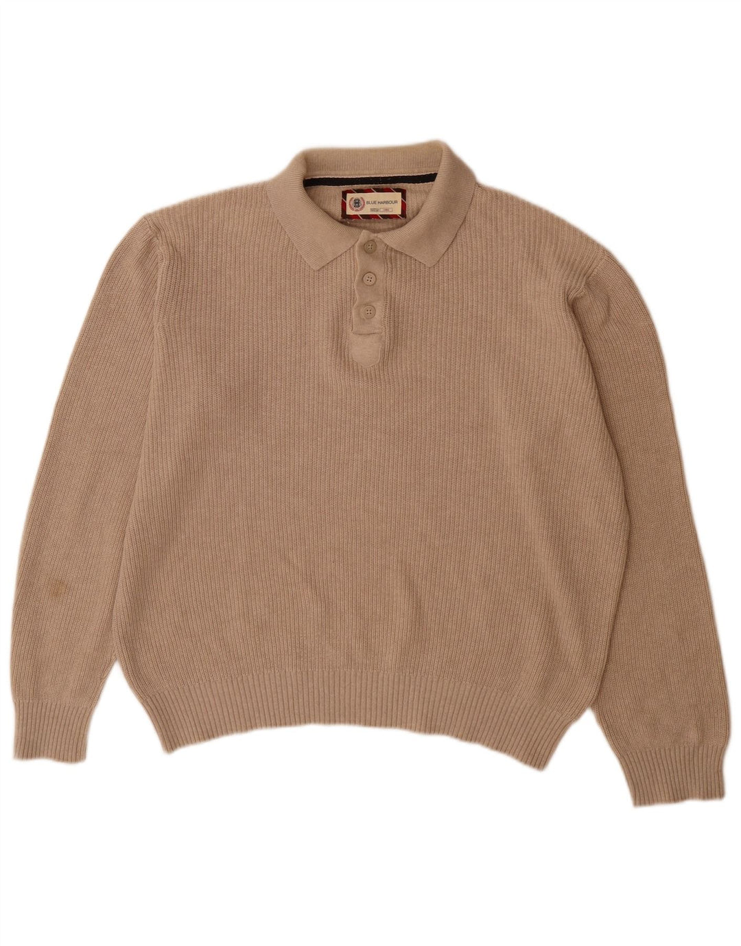 Marks & Spencer maglione da uomo con collo a polo blu Harbour grande beige