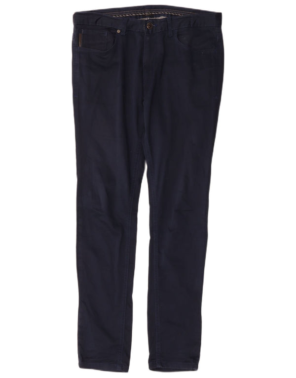 Pantaloni casual skinny da uomo Zara EU 42 Large W32 L30 Blu navy