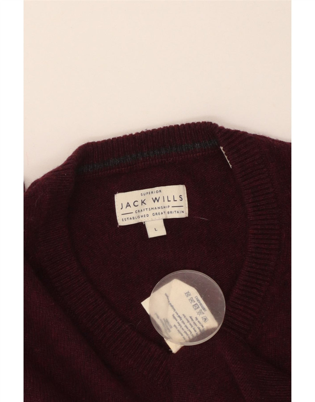 JACK WILLS Maglione da uomo con scollo a V grande lana merino marrone
