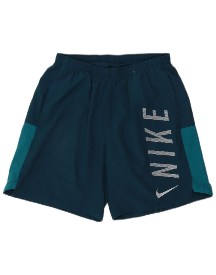 Pantaloncini sportivi Nike Dri Fit Graphic da uomo in poliestere color block blu medio
