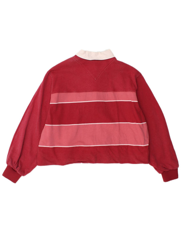 Polo da rugby oversize da donna Tommy Hilfiger UK 10 piccola a righe rosse