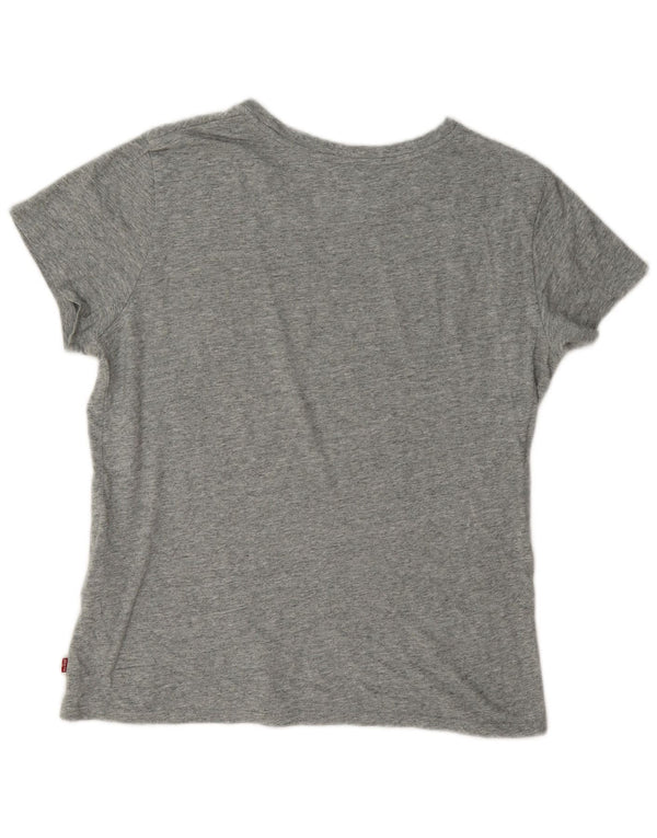 T-shirt grafica da donna Levi's Top UK 14 Cotone screziato grigio medio