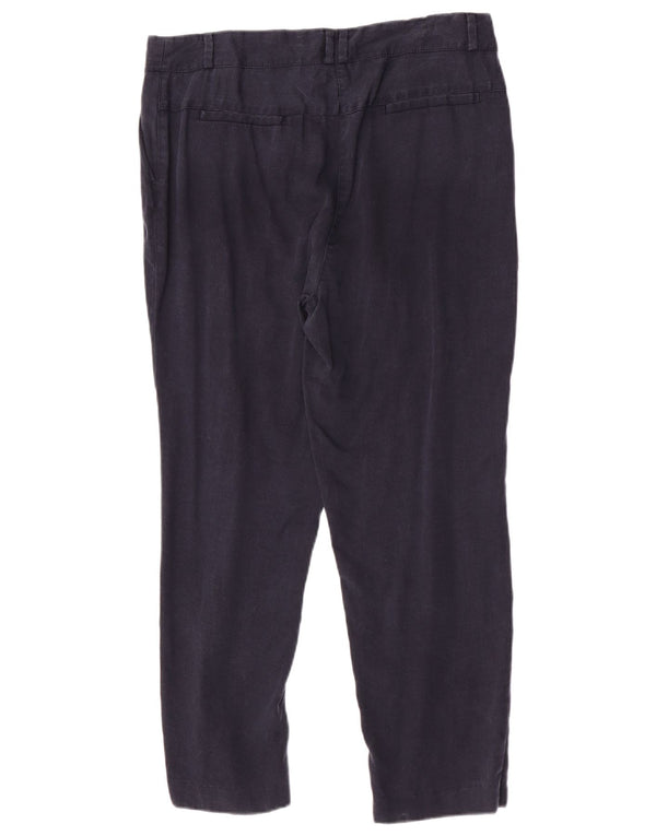 Marks & Spencer Womens Pegged Chino Trousers UK 14 Large W32 L27 Navy Blue