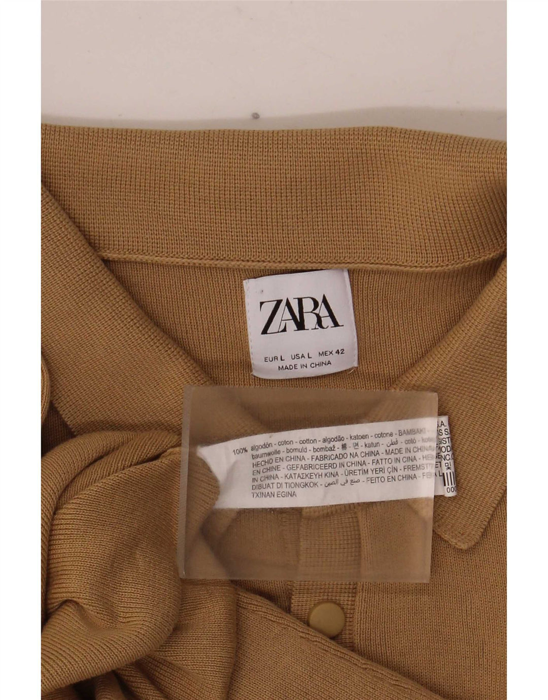 Maglione Zara da uomo con collo alto, grande, in cotone beige
