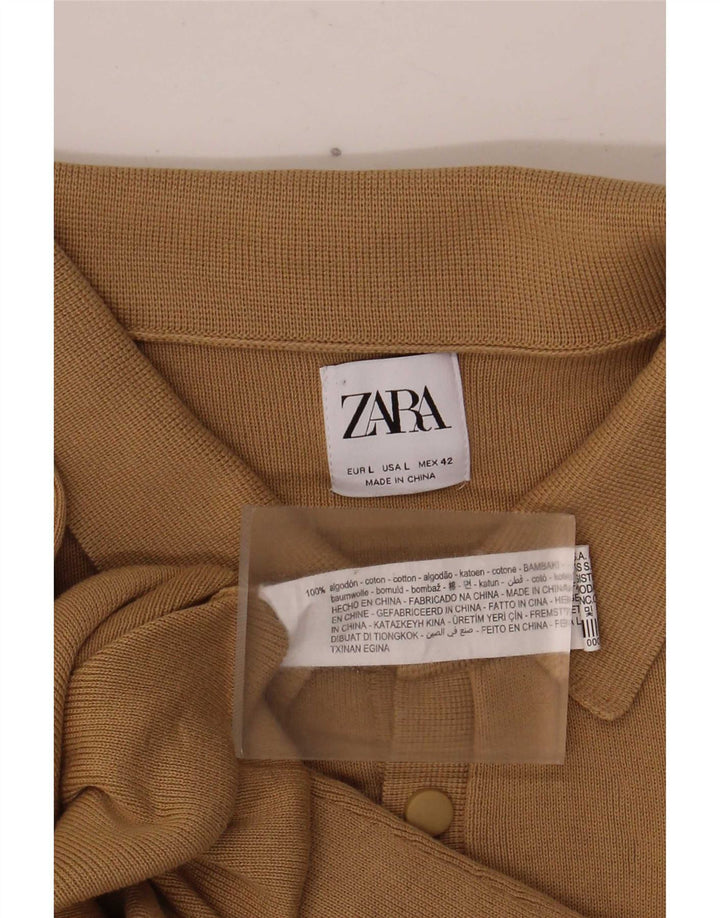 Maglione Zara da uomo con collo alto, grande, in cotone beige