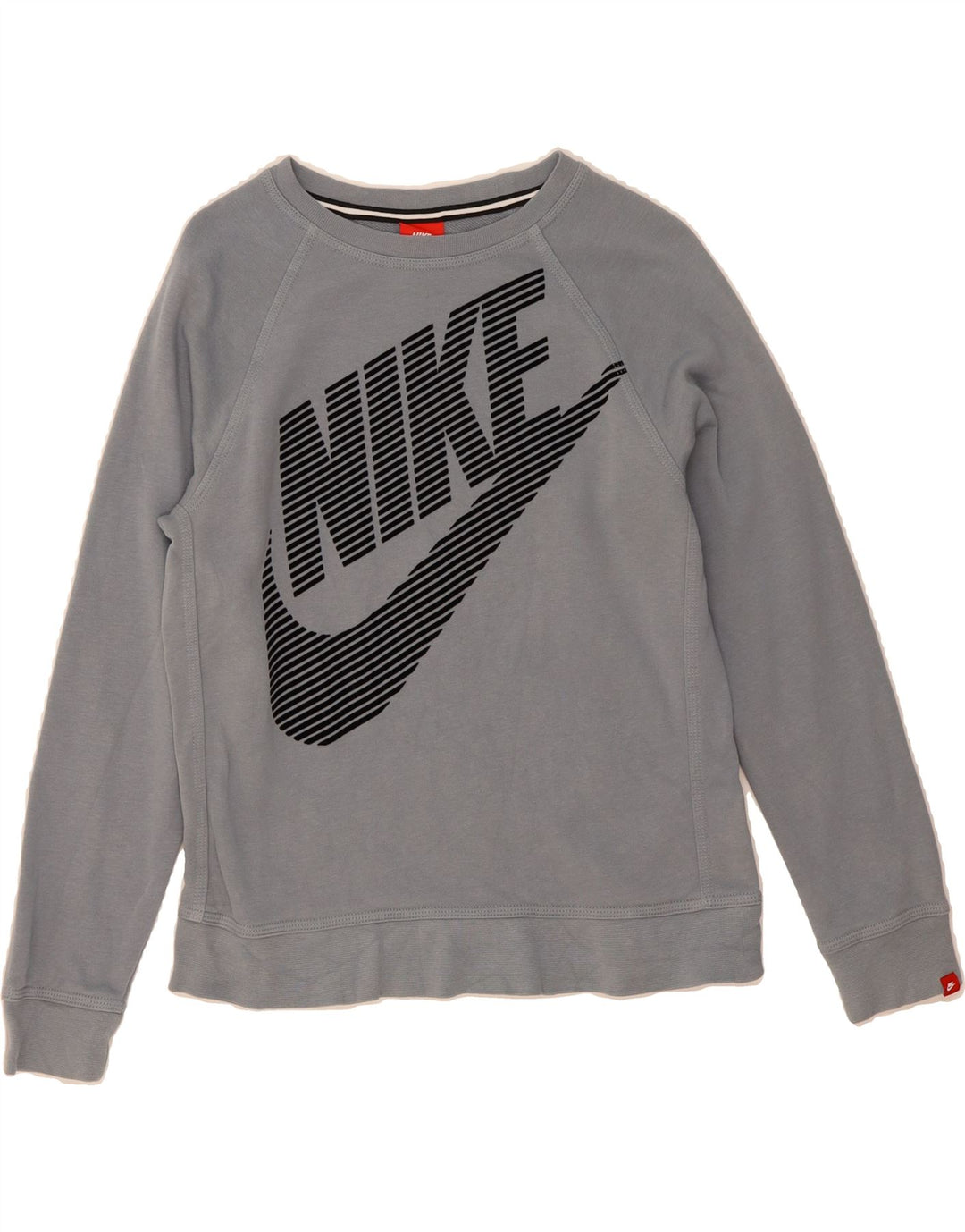 NIKE Womens Graphic Sweatshirt Jumper UK 14 Large Grey Cotton Vintage Nike and Second-Hand Nike from Messina Hembry 