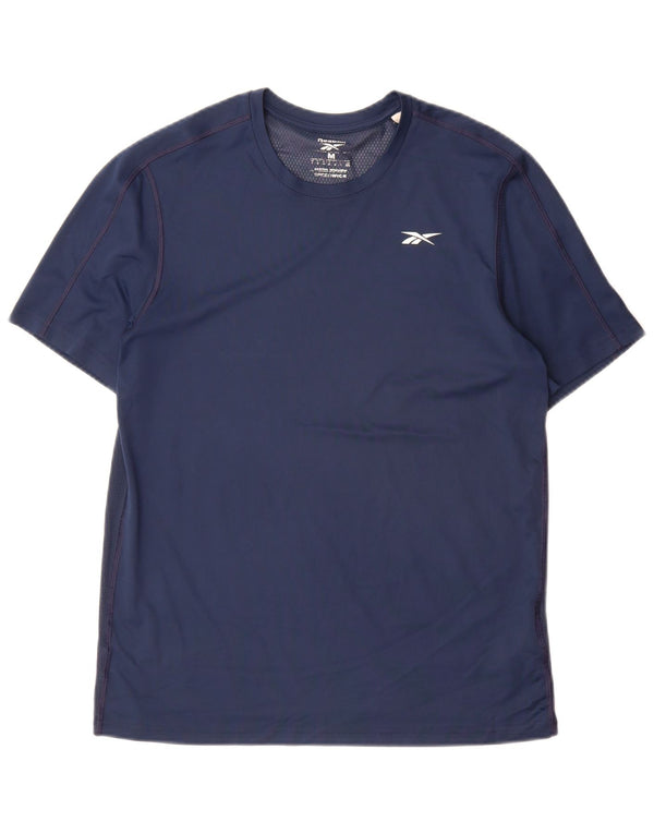 T-shirt Reebok Speedwick da uomo, media, in poliestere blu navy