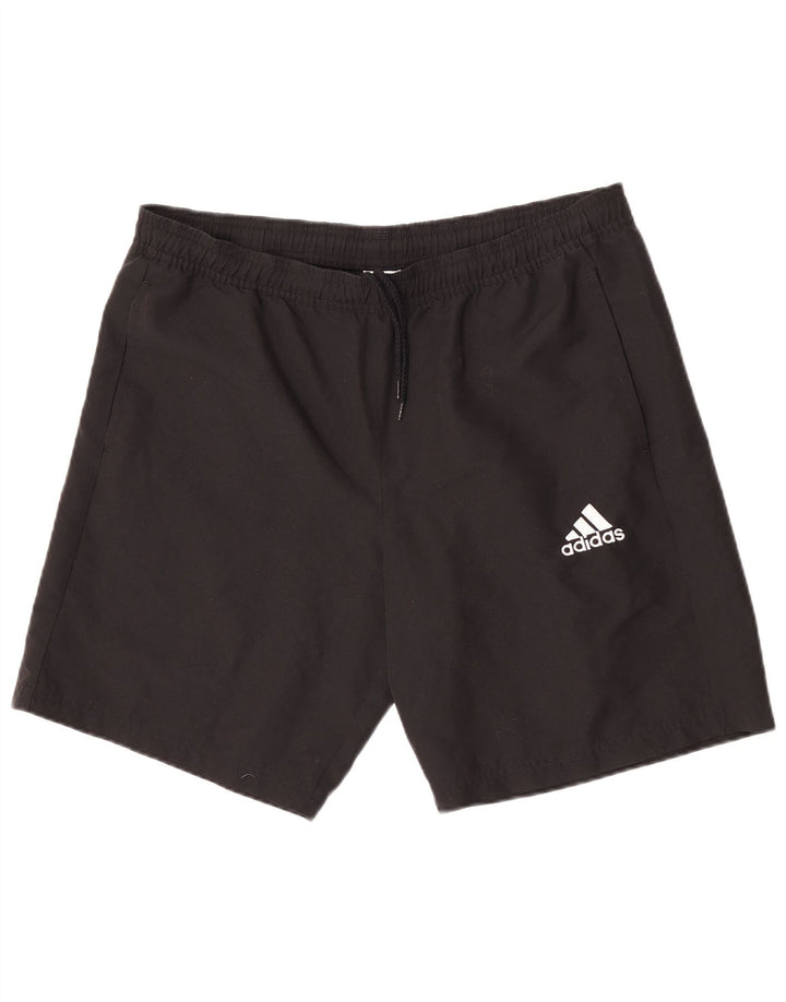 Pantaloncini sportivi da uomo Adidas grandi in poliestere nero
