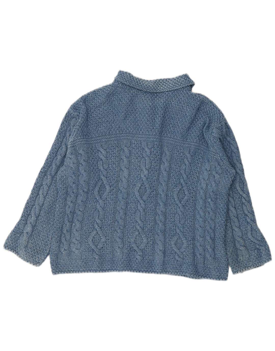 Maglione cardigan da donna Marks & Spencer UK 16 grande cotone blu