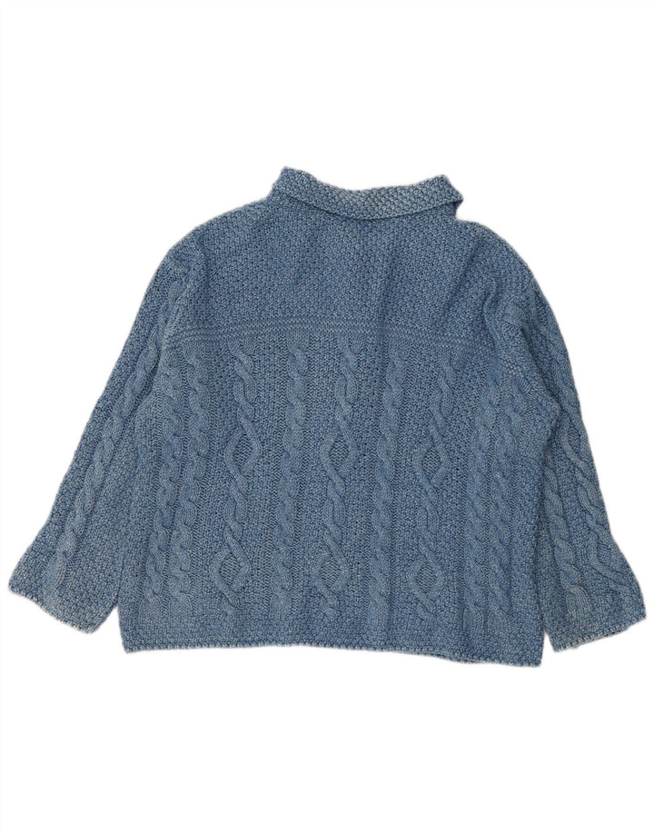 Maglione cardigan da donna Marks & Spencer UK 16 grande cotone blu