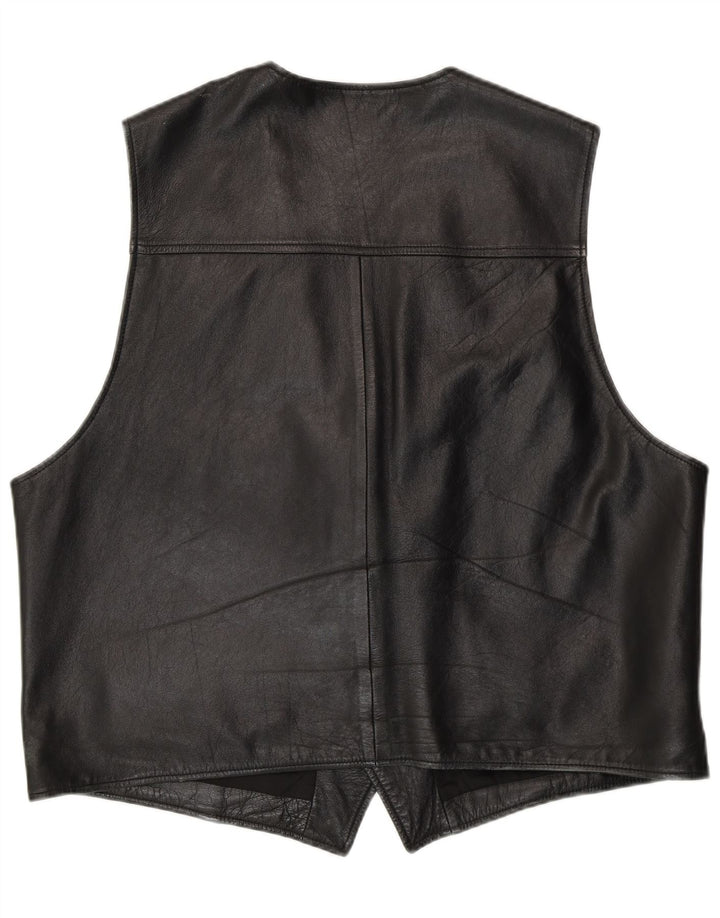 Gilet in pelle da uomo C&A XL in pelle nera