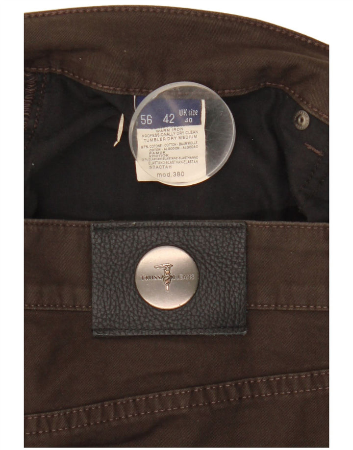 Jeans Dritti Uomo TRUSSARDI W40 L30 Cotone Marrone