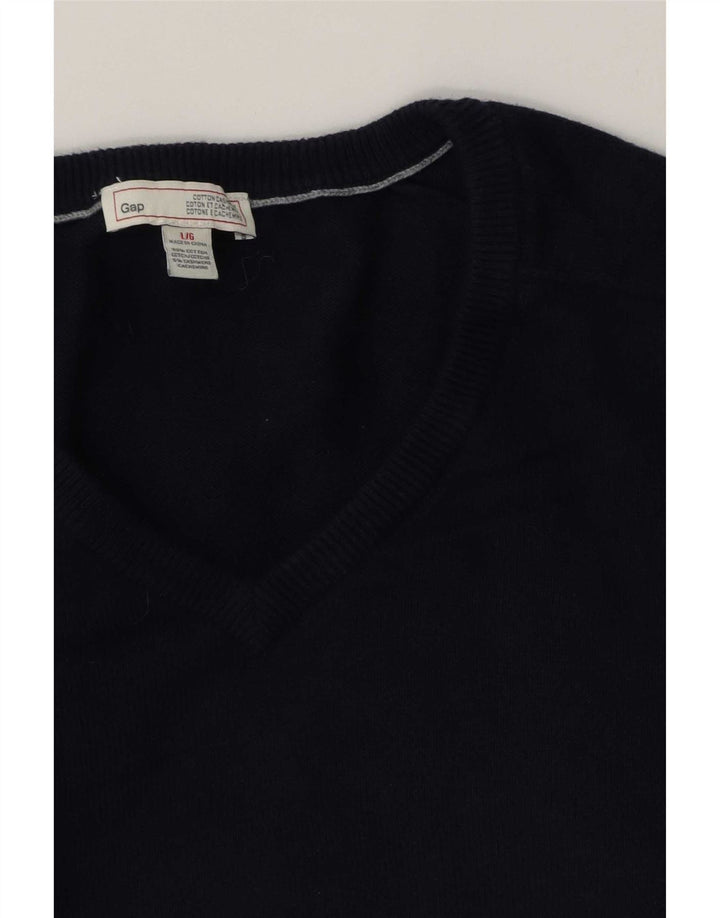 Gap Maglione da uomo con scollo a V grande in cotone blu navy