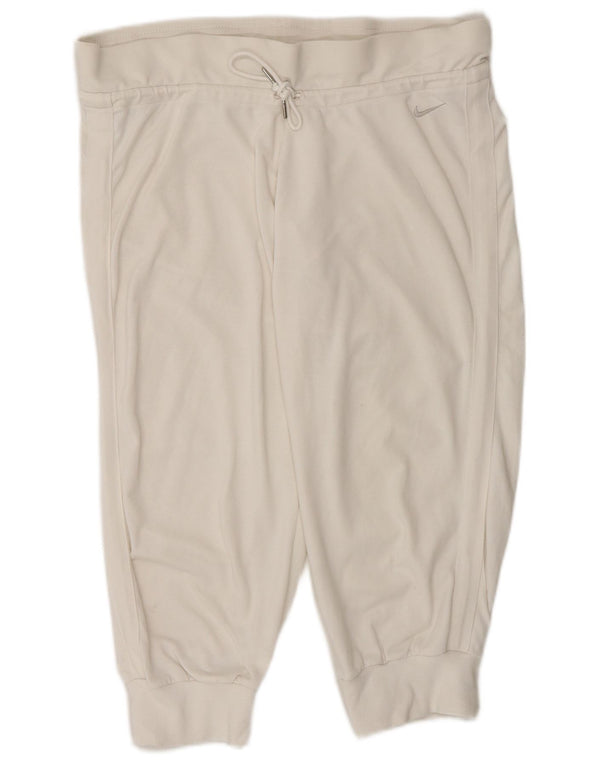 Pantaloni da tuta Nike Capri da donna, pantaloni da jogging, UK 14, medio bianco