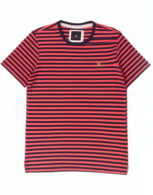 Crew Clothing T-shirt da uomo Top in cotone a righe rosse medie