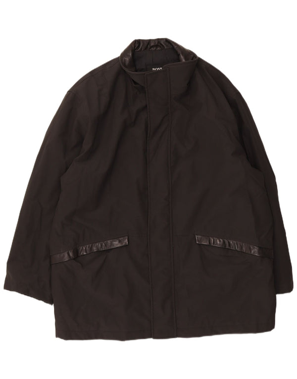 Cappotto da uomo Hugo Boss EU 52 XL Nero policloruro
