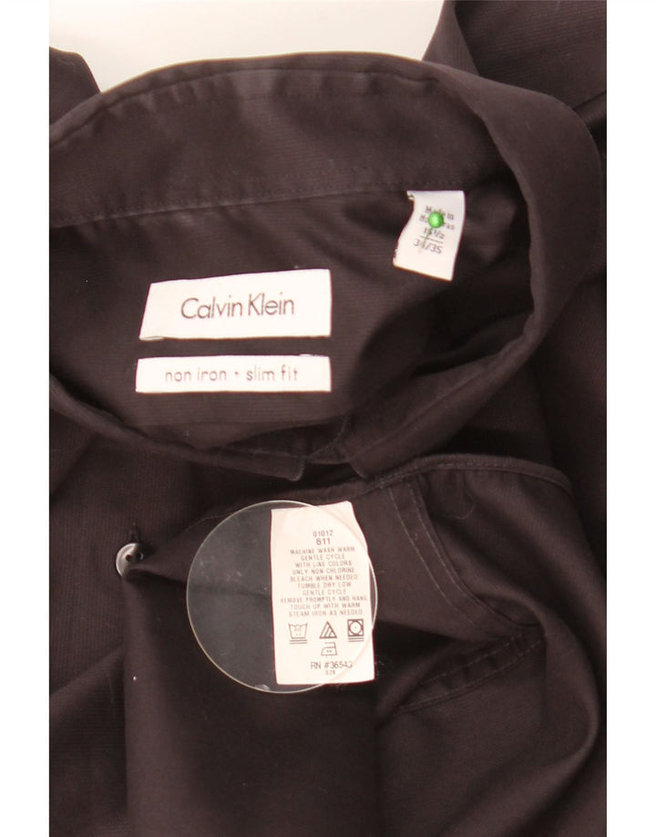 Camicia slim fit da uomo Calvin Klein taglia 15 1/2 media nera