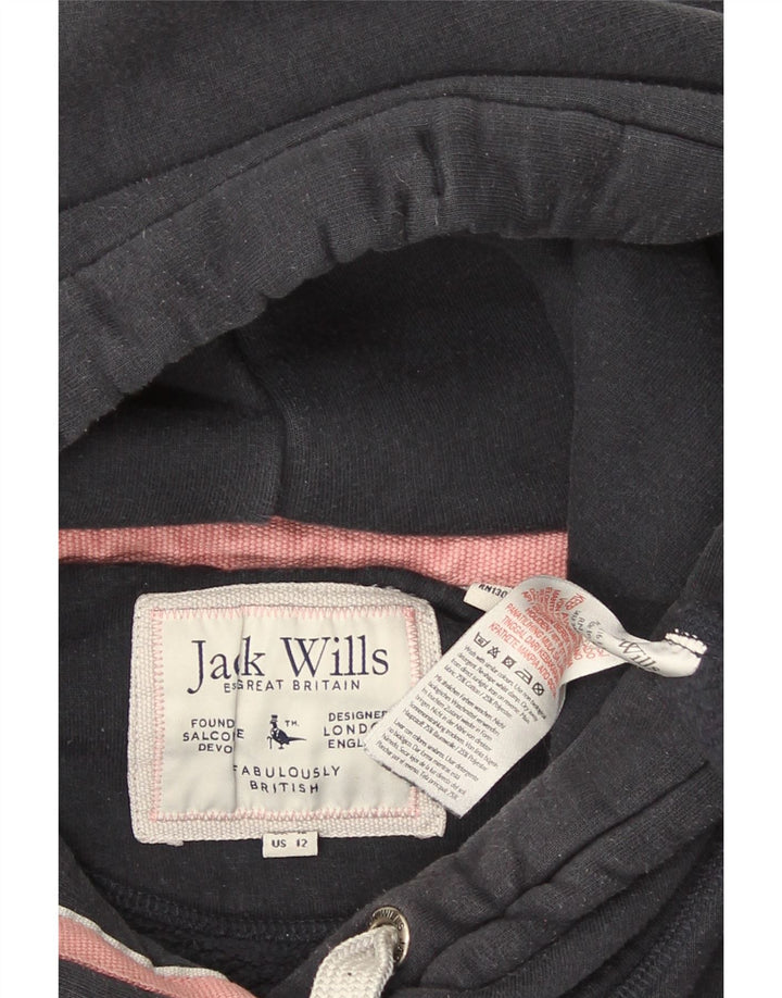 Maglione con cappuccio oversize grafico da donna Jack Wills UK 12 medio blu navy