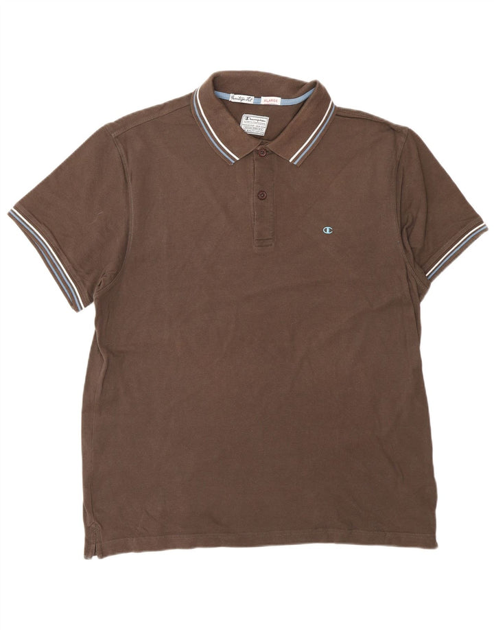 Polo da uomo CHAMPION Heritage Fit XL in cotone marrone