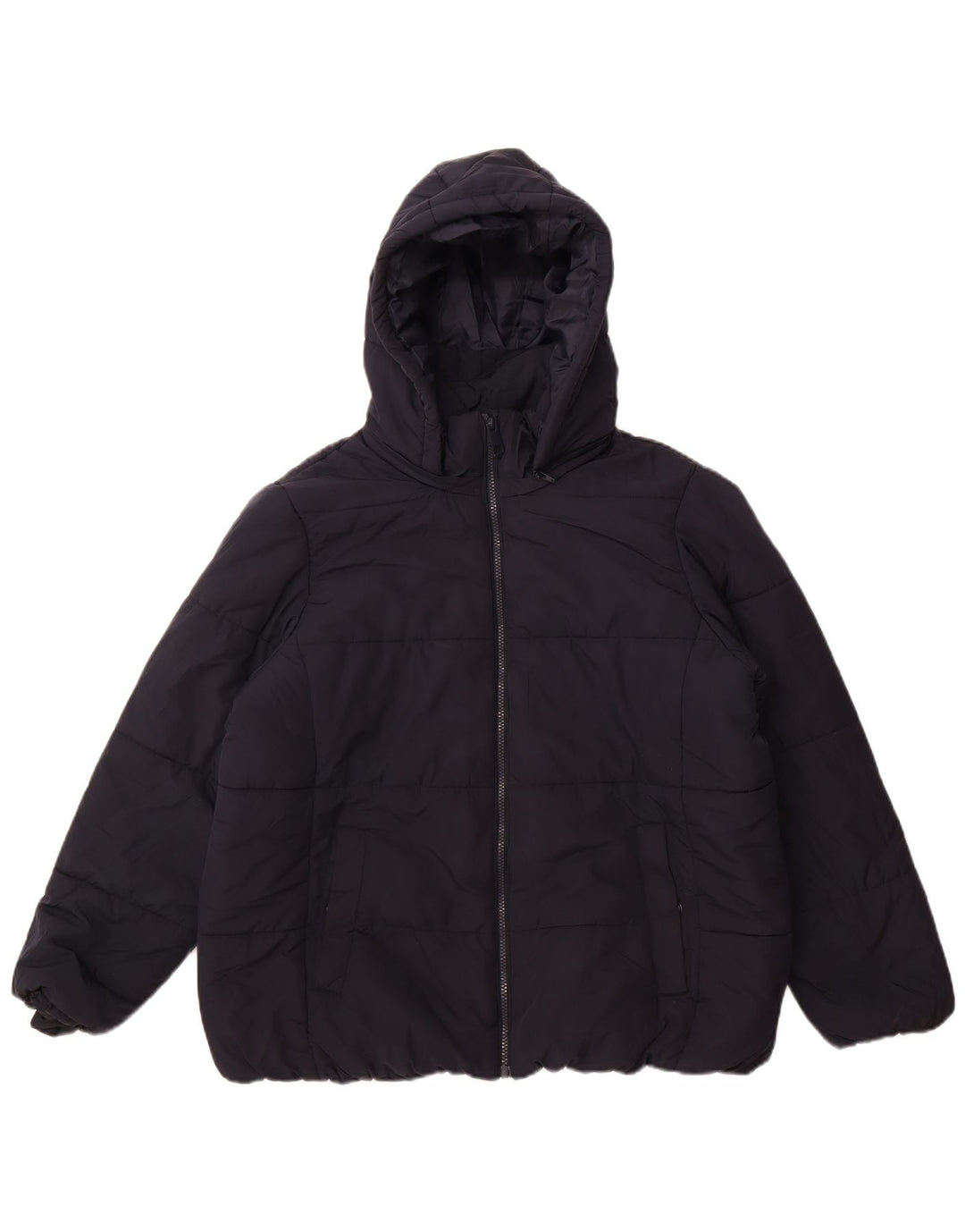 Giacca imbottita con cappuccio da donna Marks & Spencer UK 18 XL poliestere blu navy