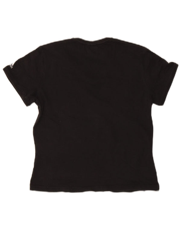 T-shirt grafica corta da donna ADIDAS Top UK 14 cotone nero medio