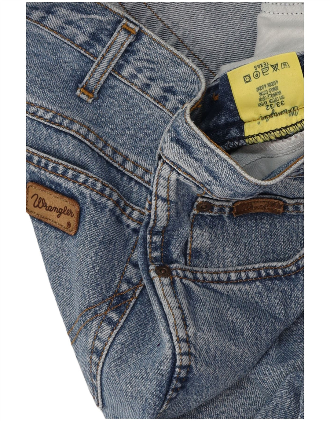 Jeans dritti da uomo Texas WRANGLER W33 L32 cotone blu